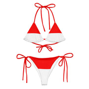 Bikini femme indonésie cordon recyclé imprimé intégral
