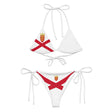 Bikini femme jersey cordon recyclé orné impression all over