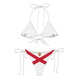 Bikini femme jersey cordon recyclé orné impression all over