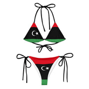 Bikini femme libye impression all over cordon recyclé orné