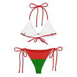 Bikini femme oman à cordon recyclé orné coloré