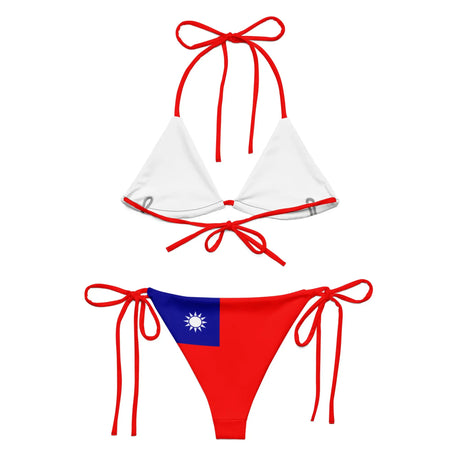 Bikini femme taïwan à cordon recyclé orné confortable