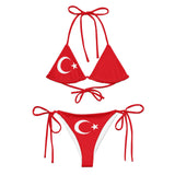 Bikini femme turquie cordon recyclé orné protection uv
