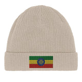 Bonnet coton drapeau éthiopie broderie couleurs vives