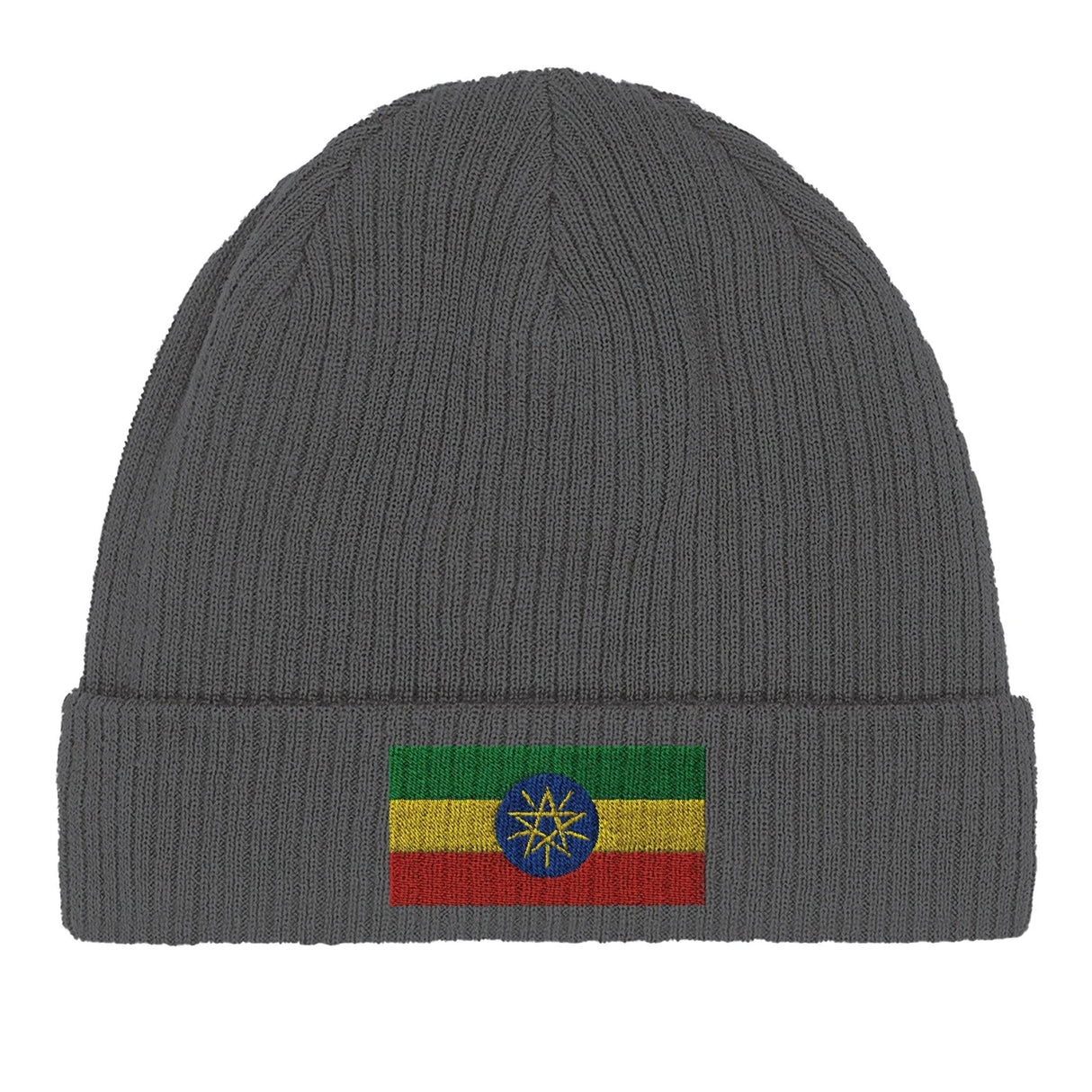 Bonnet coton drapeau éthiopie broderie couleurs vives