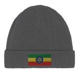 Bonnet coton drapeau éthiopie broderie couleurs vives