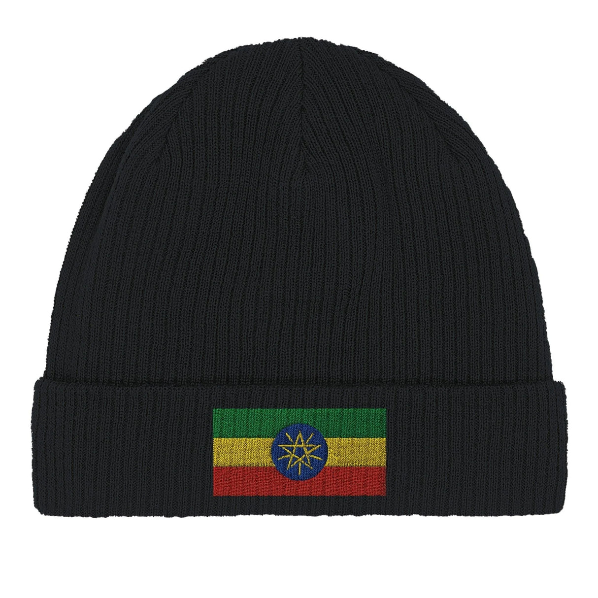 Bonnet coton drapeau éthiopie broderie couleurs vives
