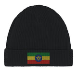 Bonnet coton drapeau éthiopie broderie couleurs vives