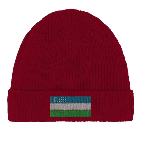 Bonnet coton drapeau ouzbékistan broderie respirant