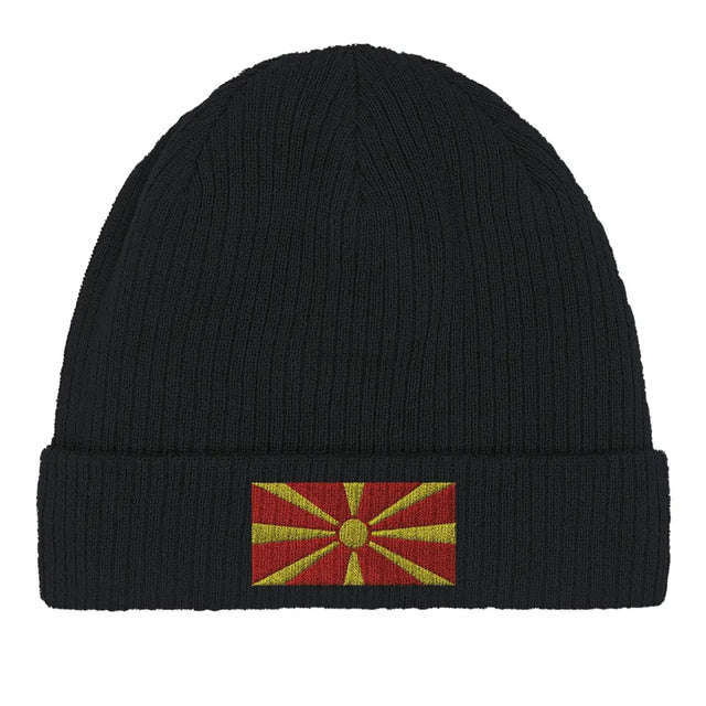 Bonnet en coton drapeau de la macédoine du nord - pixelformaflag