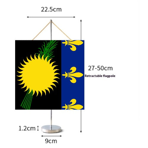 Fanion Table Drapeau Guadeloupe en Polyester