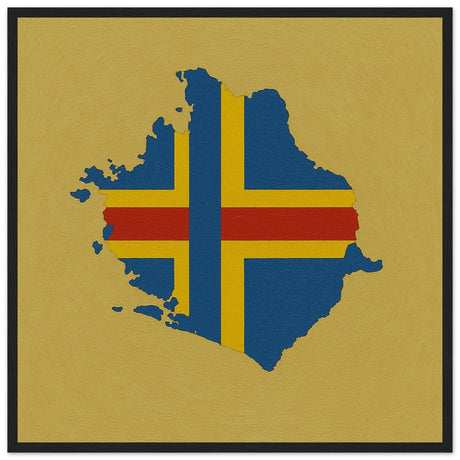 Cadre drapeau åland encadré en bois - pixelforma