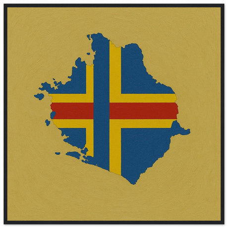 Cadre drapeau åland encadré en bois - pixelforma