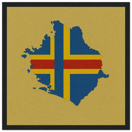 Cadre drapeau åland encadré en bois - pixelforma