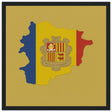 Cadre drapeau andorre bois finition élégante décoration murale