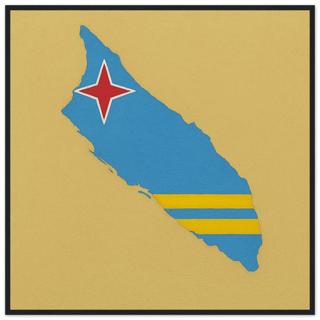 Cadre drapeau aruba encadré en bois - pixelforma
