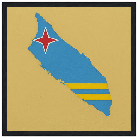 Cadre drapeau aruba encadré en bois - pixelforma