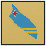 Cadre drapeau aruba encadré en bois - pixelforma