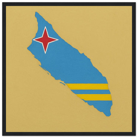 Cadre drapeau aruba encadré en bois - pixelforma