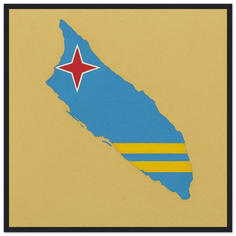 Cadre drapeau aruba encadré en bois - pixelforma