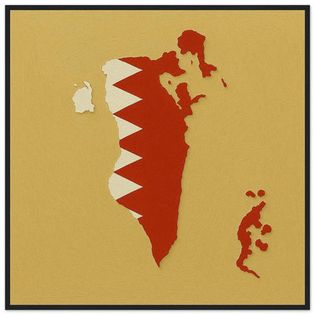 Cadre drapeau bahreïn en bois affiche encadrée décorative