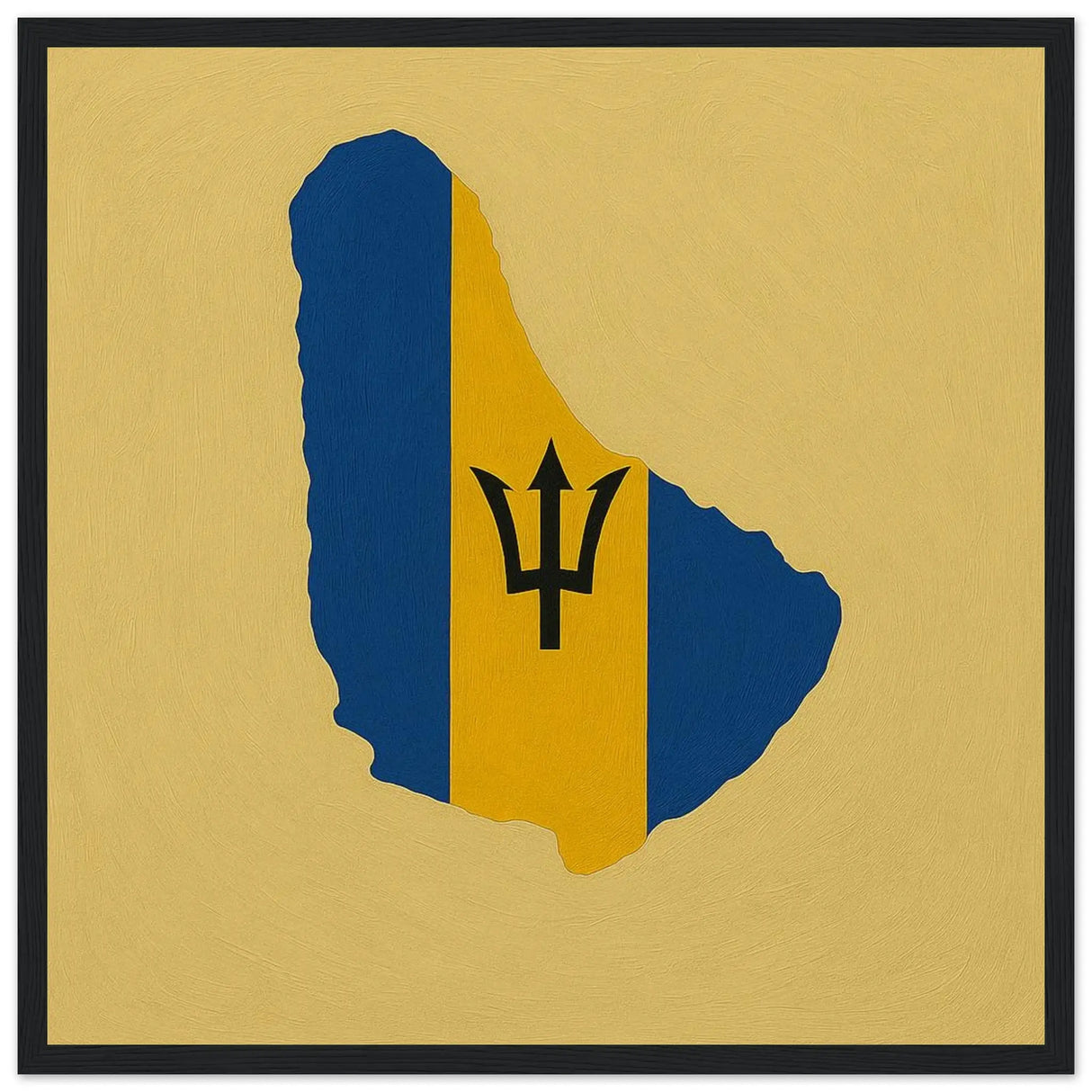 Cadre drapeau barbade affiche encadrée bois décoratif