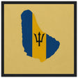 Cadre drapeau barbade affiche encadrée bois décoratif