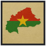 Cadre drapeau burkina faso en bois finition décorative