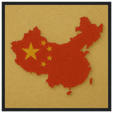 Cadre drapeau chine en bois affiche encadrée élégante