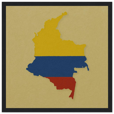 Cadre drapeau colombie en bois finition décorative