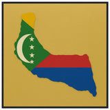 Cadre drapeau comores affiche encadrée bois décoratif