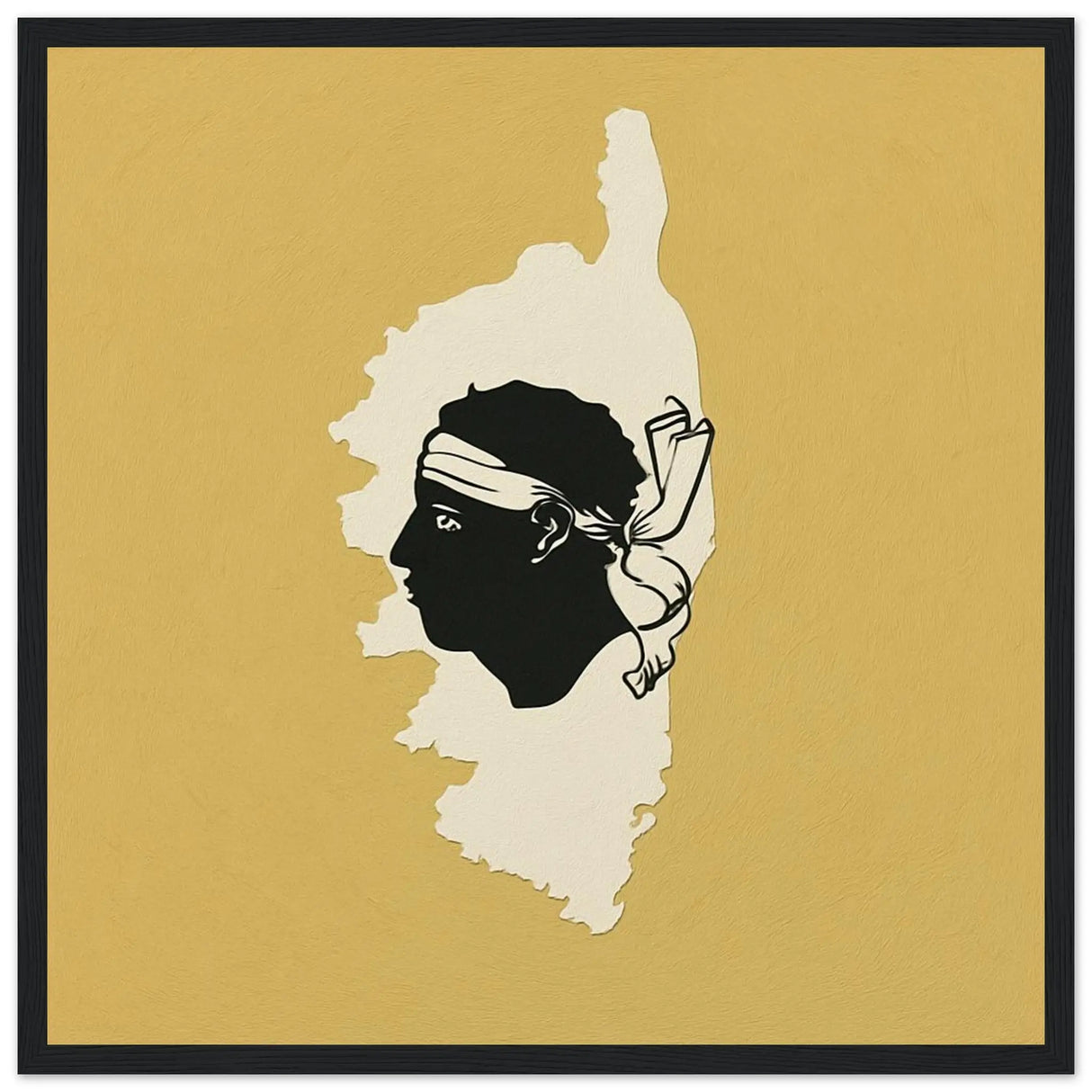 Cadre drapeau corse en bois affiche encadrée décorative
