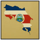 Cadre drapeau costa rica en bois affiché finition soignée