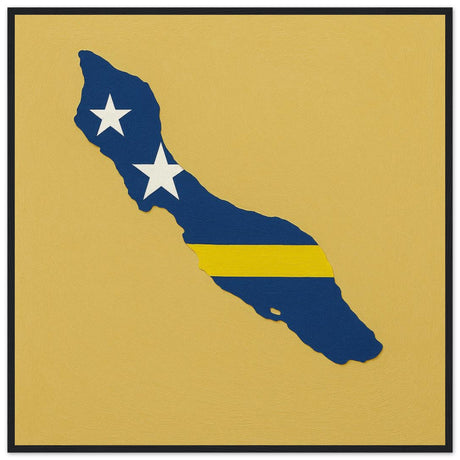 Cadre drapeau curaçao encadré en bois - pixelforma
