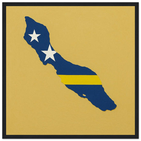 Cadre drapeau curaçao encadré en bois - pixelforma