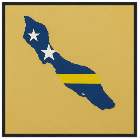 Cadre drapeau curaçao encadré en bois - pixelforma