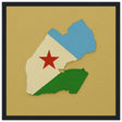 Cadre drapeau djibouti affiche encadrée bois décoratif