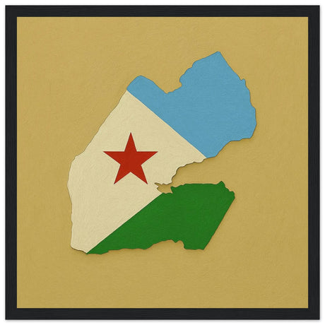 Cadre drapeau djibouti affiche encadrée bois décoratif