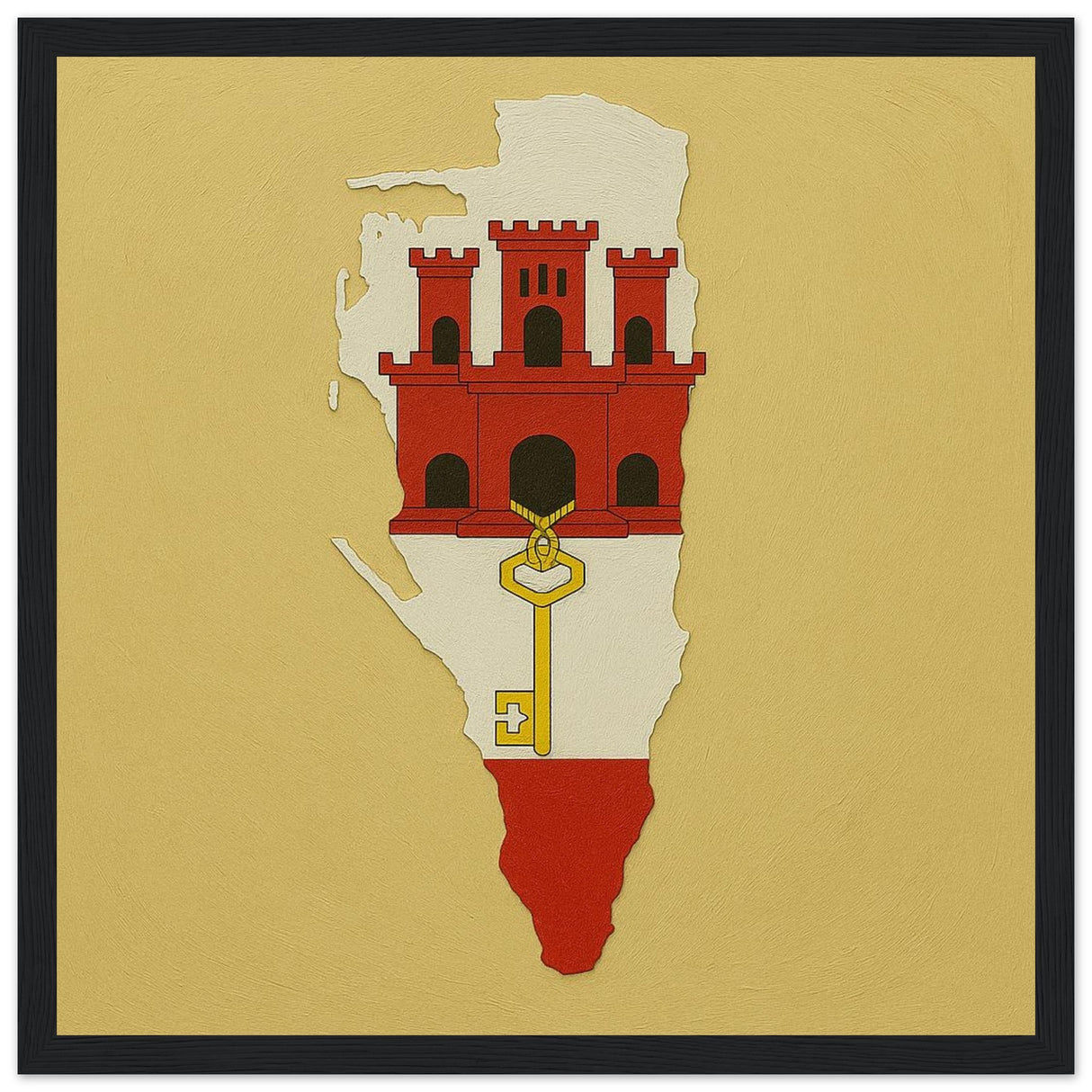 Cadre drapeau gibraltar encadré en bois - pixelforma