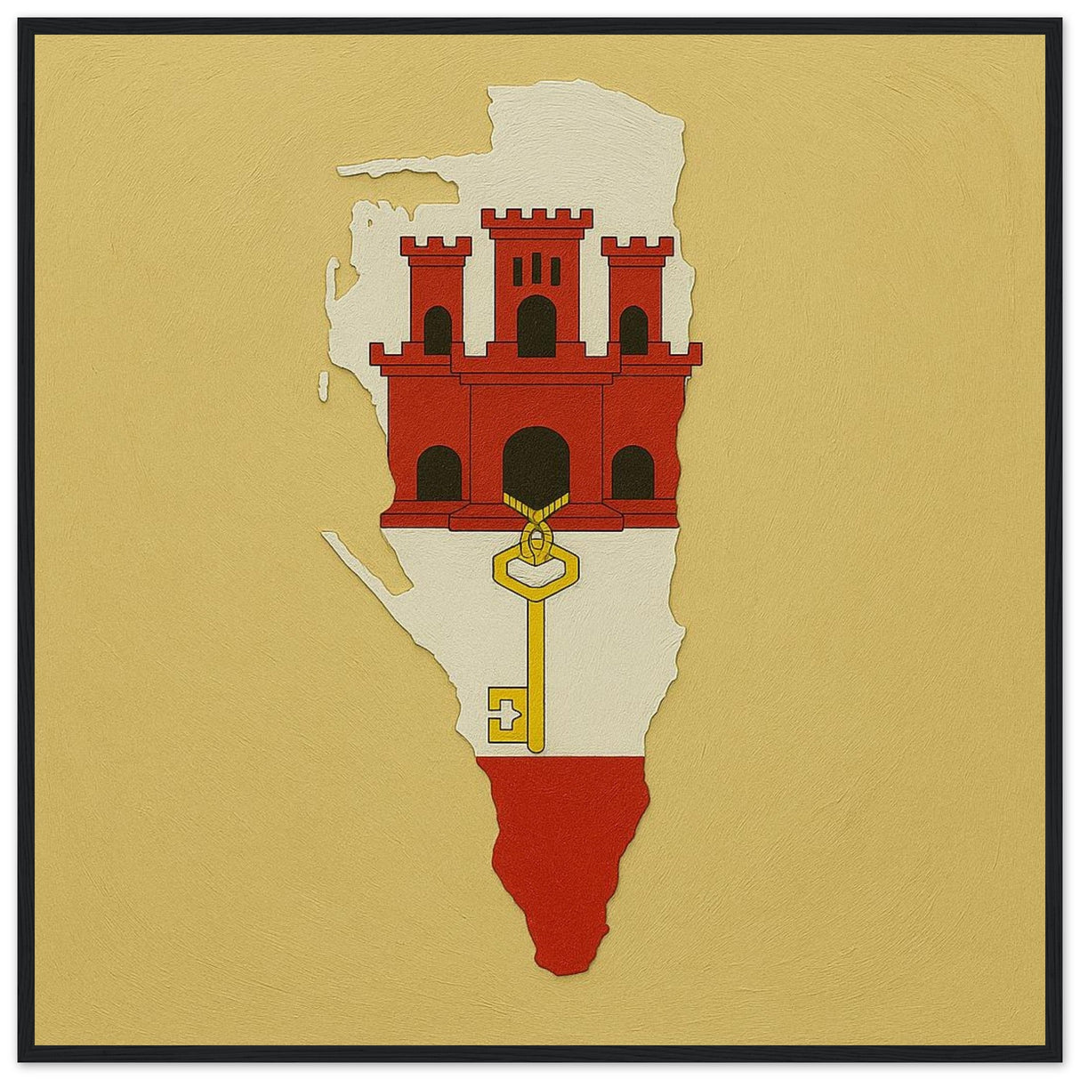 Cadre drapeau gibraltar encadré en bois - pixelforma
