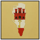 Cadre drapeau gibraltar encadré en bois - pixelforma