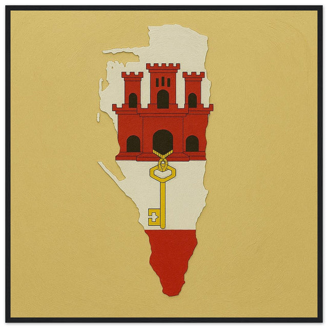 Cadre drapeau gibraltar encadré en bois - pixelforma