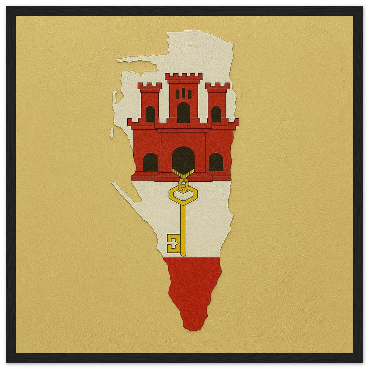 Cadre drapeau gibraltar encadré en bois - pixelforma