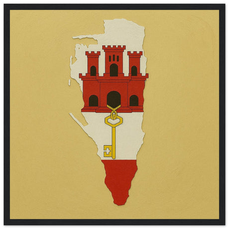 Cadre drapeau gibraltar encadré en bois - pixelforma