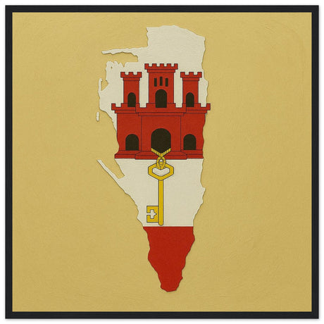 Cadre drapeau gibraltar encadré en bois - pixelforma