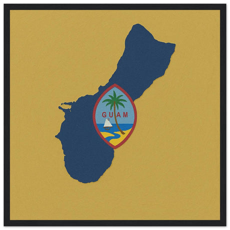 Cadre drapeau guam encadré en bois - pixelforma