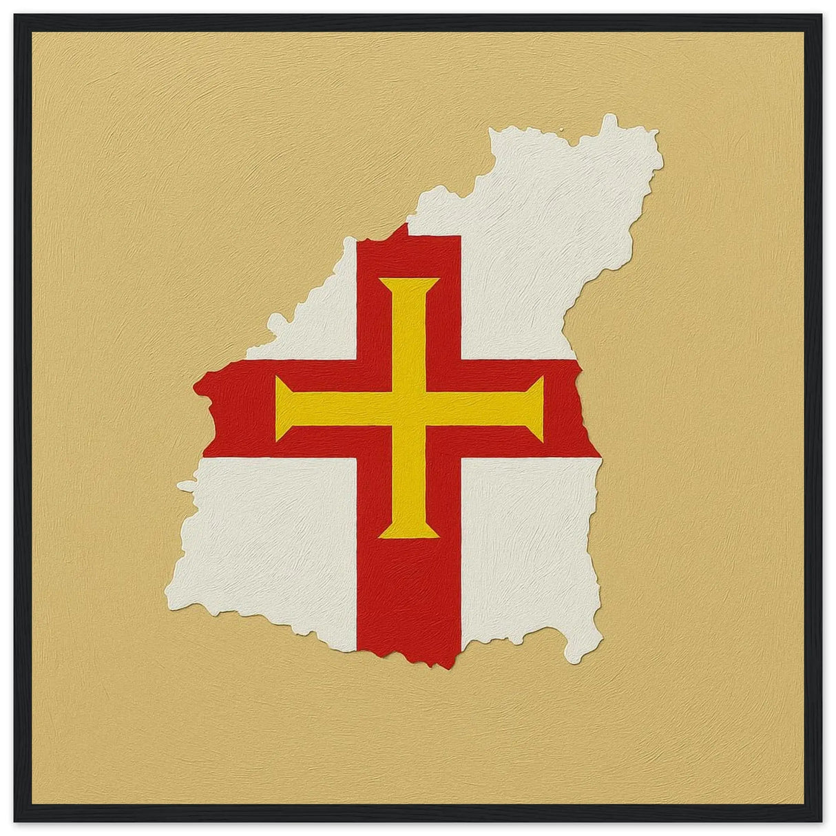 Cadre drapeau guernesey bois affiche encadrée décorative