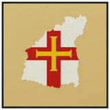 Cadre drapeau guernesey encadré en bois - pixelforma