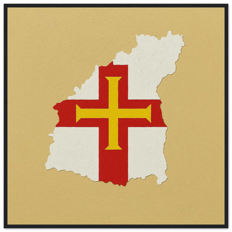 Cadre drapeau guernesey encadré en bois - pixelforma