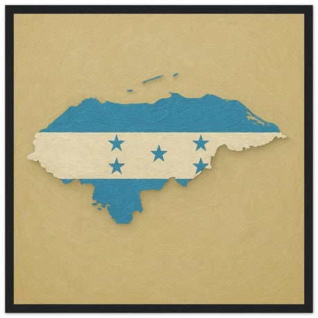 Cadre drapeau honduras en bois finition décorative élégante
